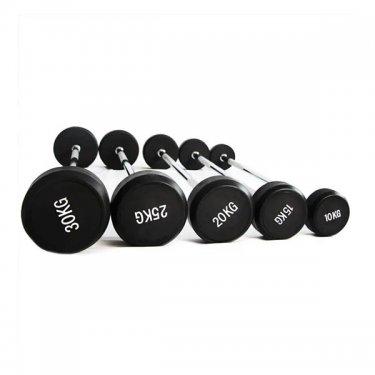 Fixed Black Rubber Straight Barbell